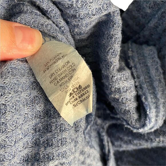 Audrey 3+1 Small Blouse Tunic Top Boxy Dolman Side Slits Blue Tee - Picture 3 of 7